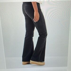 AE high rise button fly flare leg cords